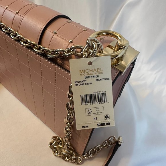 MICHAEL by Michael Kors Greenwich Small Convertible Crossbody in Smokey Rose - Picture 8 of 9
